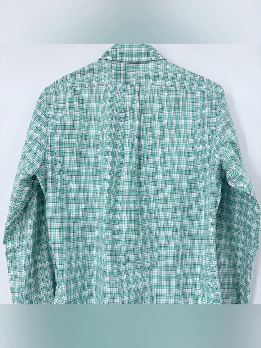 Polo Ralph Lauren Men’s Green White Long Sleeve Plaid Button Down Shirt
